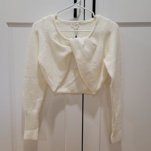 For Love and Lemons Mila white sweater NWT XS